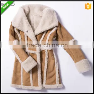 Composite Suede Lamb Wool Super Warm Winter Long Faux Fur Coat thumbnail-2