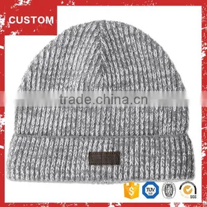 Wholesale High Quality Hip Hop Custom Leather Patch Beanies thumbnail-1