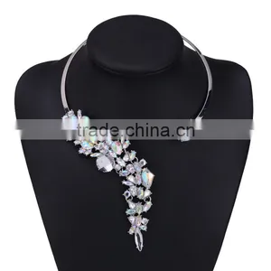 Bohemian Luxury Crystal Beads Cuff Collar Choker Necklace Women Multicolored Wedding Maxi Statement Jewelry thumbnail-2