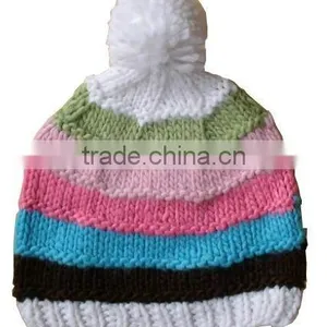 Lovely Flat Knit Style Kids Winter Knitted Strip Hat Factory thumbnail-1