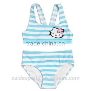 Sky Blue Baby Girl Swimwear Suit With Hello Kitty Printing thumbnail-1
