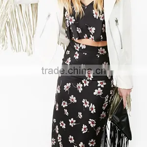 MGOO Brand Design Fashion Women Long Skirts China Chiffon Maxi With Floral Black Long Skirt 15146A916 thumbnail-4