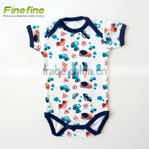 Summer Cotton Baby Clothes Lace Baby Rompers Printed With Short Sleeve thumbnail-1