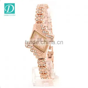 Crystal Dial Quartz Analog Rhinestone With Metal Mesh Band Bracelet Wrist Watch thumbnail-5