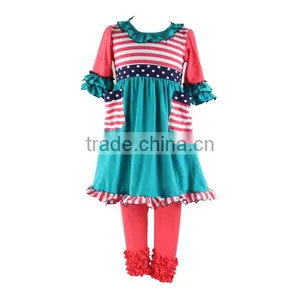 Fashion Popular Newest Design Girls Fall Ruffle Outfits Girls Boutique Clothing For Baby Girl thumbnail-1