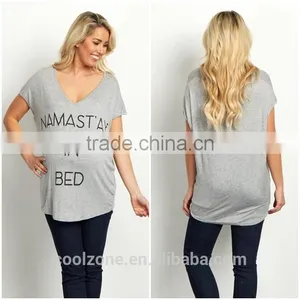 Wholesale Graphic Print Short Sleeve Maternity Wear Fashion Women Maternity Top thumbnail-1