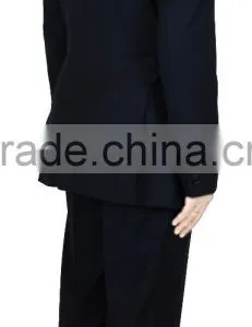 NAAMS MEN'S WOOL 2 BUTTON 2 VENT SLIM FIT SUIT JACKET FLAT FRONT PANT NAVY thumbnail-2