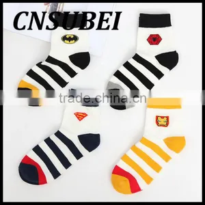 Super Hero Sock Men Stripes Knitted Cotton Sock thumbnail-1