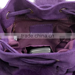 Fox Fur Tote Bag, Fox Fur Bag, Mink Fur BagTop Fashion Fluffy Real Fox Fur and Genuine Cow Leather Women Lady Shoulder Mini Mess thumbnail-6