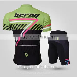BEROY 2016 New Design Custom Short Sleeve Cycling Wear and Shorts With Gel Pad Set,uv Resistance Bicycle Wear Set With Low MOQ thumbnail-3