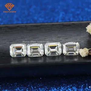 Cheapest Price 8mm 2CT Loose Gem Stones GH Color Emerald Fancy Cut Lab Created Moissanite Diamonds​ thumbnail-4