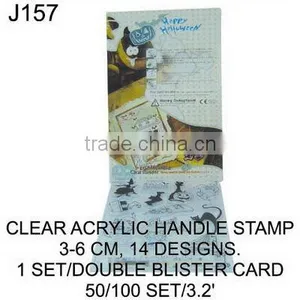 J157 CLEAR ACRYLIC HANDLE STAMP thumbnail-1