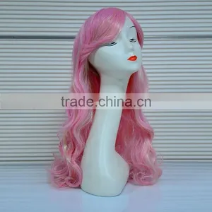 Wholesale Cheap Short Pink Synthetic Wig,Crazy Long Cosplay Wig For Party thumbnail-6
