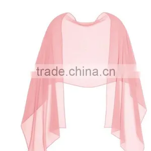 FASHION/HANDMADE SHAWL - SILK CHIFFON-PLAIN thumbnail-1
