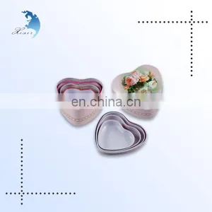 High Quality Promotional 3 Sets Heart Shape Gift Metal Trinkets Boxes thumbnail-1