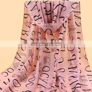 Initial Printing Chiffon Women Scarves Yarn Trendy Yiwu Stocking Fashion New Design Scarf thumbnail-2
