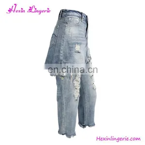 2017 Fashion High Elastic New Style Hole Pants Jeans For Ladies thumbnail-4