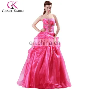 2015 Rose Red Elegant Long Wedding Dresses CL4482 thumbnail-1
