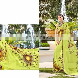Designer Printed Georgette Saree. thumbnail-6