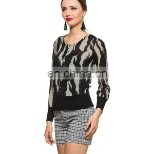 Black And White Printed Top for Girls Stylish Black and White Butterfly Printed Tank Tops for Women New Style for Girls thumbnail-5