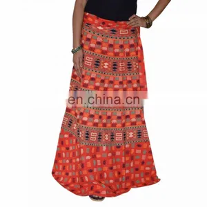 Long Wrap Around Skirt Printed Ethnic Hippie Gypsy Women's Indian Dress Skirts Cotton Designer Printed Animals Dress Hippie Boho thumbnail-1