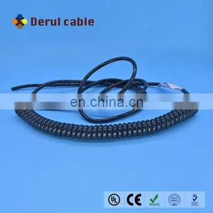 Curly Coiled Cable Spiral Extension Cable 6 Cores Cnc Spiral Cable thumbnail-2