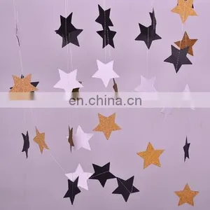 1set Paper Star Banner Garlands 2M Birthday String Chain Banner Ornaments Curtain Wedding Party Room Decor Supplies thumbnail-1
