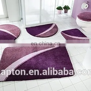 100% Micropolyester Abstract Art Colorful Jacquard Bathroom 5 Piece Set Tufted Anti-slipping Latex Back Floor Bathroom Mat Rug thumbnail-7