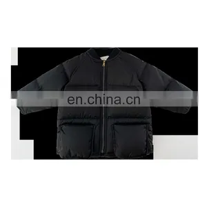 Hot Selling High Quality Kids Down Coats Black Fashion Wholesale Baby Girls Winter Clothes thumbnail-1
