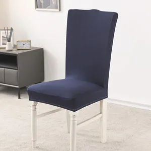 Black Brushed Stretch Dining Room Chair Covers Soft Removable Dining Chair Slipcovers thumbnail-3