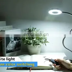 USB Powered Brightness Adjustable Eye Protection Learn Clip Black Table Lamp thumbnail-1