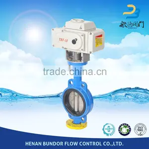 CI/DI DN300 Quick Switch Electric Motorized Wafer Type Butterrfly Valve With Flange Connection thumbnail-2