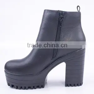 Fashion Western High Ankle Military Quality Double Zipper Dance Boots With High Platform thumbnail-4