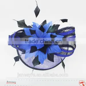 2015 New Design Elegant Church/Races Sinamay Fabric Feather Fascinator Hat thumbnail-5
