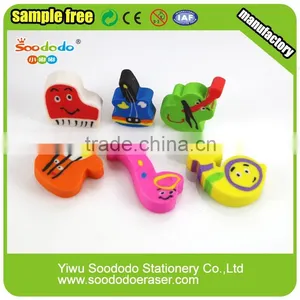 Novelty School 2D Extruded Music Shaped Flat Eraser Set thumbnail-1