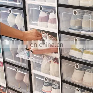 Plastic Front Shoe Case Transparent Sneaker Box Clear Custom Shoe Box Storage With Drawer Jordan Shoe Container thumbnail-4