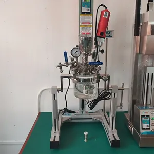 AMM-SE-1L Laboratory Simple Vacuum Semi-automatic Lifting Stainless Steel Reaction Kettle for Mixing and Homogenizing Ointment Lotion thumbnail-3