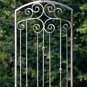 Modern Handmade Wrought Iron Garden Fence and Trellis, Wholesale for Garden Landscaping Projects thumbnail-1