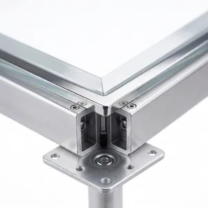 Glass Raised Access Floor 600×600mm – Tempered Glass Anti-Static Flooring for Data Center Viewing Aisle, Thickness 28/30/35mm, Custom Pedestal Height thumbnail-1