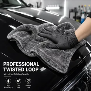 Professional Twisted Loop Microfiber Auto Detailing Towels | Wholesale Bulk Supplier thumbnail-1