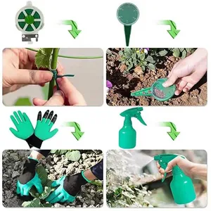 Heavy Duty Gardening Kit With Metal Shovel Rake Fork Pruning Scissors Gloves and Portable Garden Tool Bag thumbnail-5
