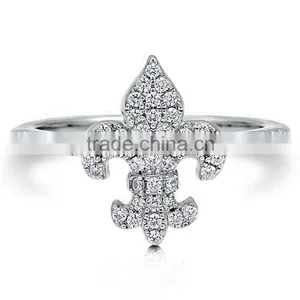 Wholesale Rhodium Plating Amethyst Diamond CZ Wedding Ring thumbnail-6