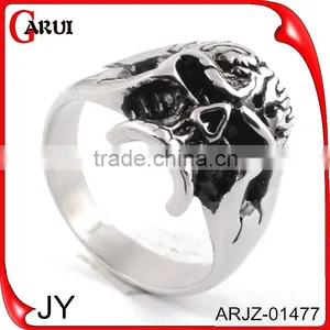 Wholesale New Products 2016 Indian Punk Jewelry Skull Ring ARJZ-01473 thumbnail-3
