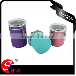 4pcs Stainless Steel Canister/Storage Bottle With Lid Quality Choice thumbnail-1