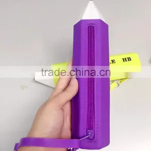 2016 New Wholesale Zipper Pouch Bag Pen Box/silicone School Pencil Case thumbnail-5