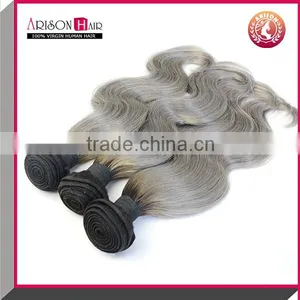 Gray Remy Hair Extensions With Dark Root Cheap Brazilian Virgin Hair thumbnail-6