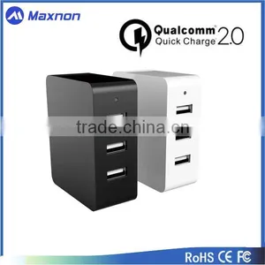 Factory AC100-240V Input 22.5W 3ports USB Wall Charger With Qualcomm Certified Quick Charge 2.0 Technology, White/black Color Quality Choice thumbnail-4