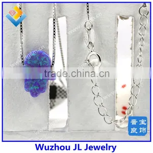 High Quality Synthetic OP40 Hamsa/Hand Shape Opal S925 Silver Chain Jewelry For Sale thumbnail-1