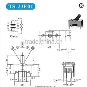 TS-23E01 High Quality Electrical 3 Position Toggle Switch 2p3t thumbnail-6