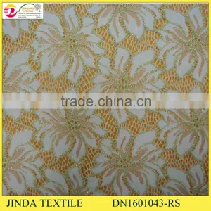 2016 Gold Nylon Spandex Soft Golden Lace Fabric For Women Dress thumbnail-1